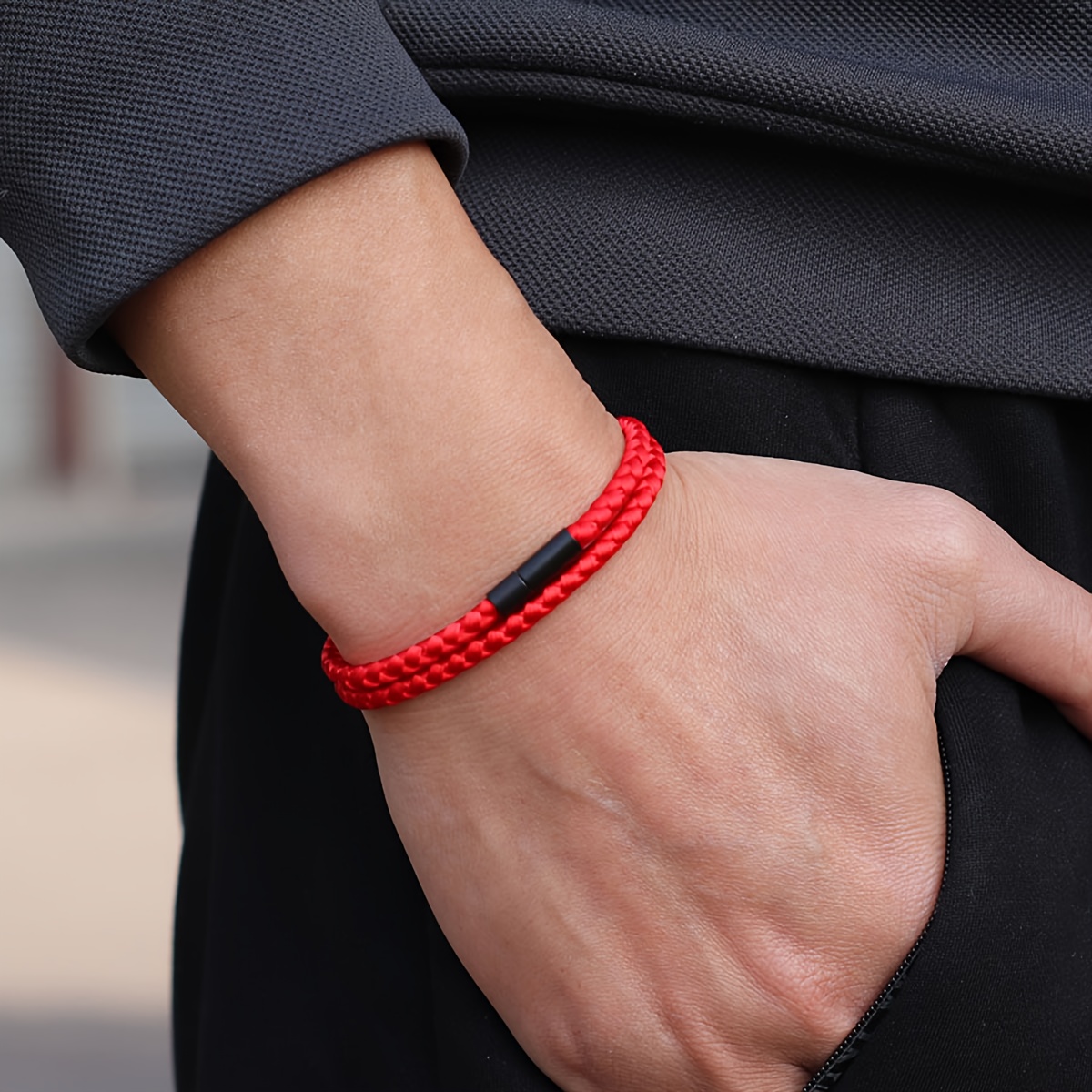 Simple Keel Rope Bangle Bracelet for Men